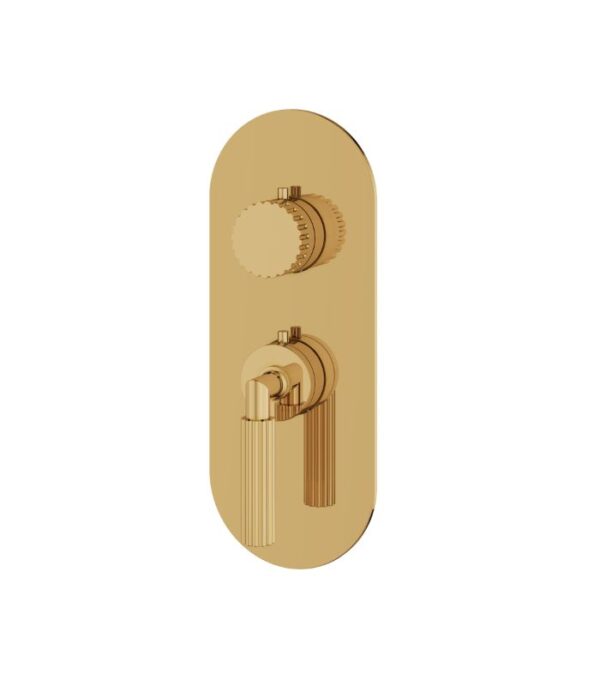Aquabrass Montebello Round Trim Set for 1 Shut-Off Thermostatic Valve R3149 - Image 7
