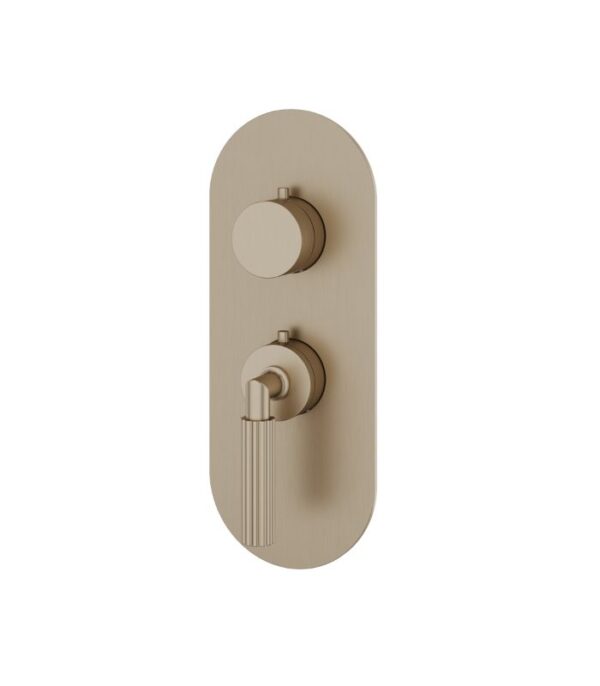 Aquabrass Montecarlo Round Trim Set for 1 Shut-Off Thermostatic Valve R3150 - Image 2