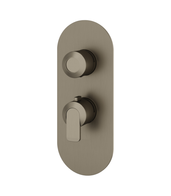 Aquabrass C67 Round Trim Set for 1 Shut-Off Thermostatic Valve  R3167BBC - Image 3