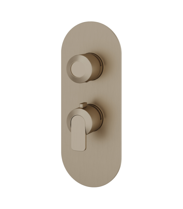 Aquabrass C67 Round Trim Set for 1 Shut-Off Thermostatic Valve  R3167BBC - Image 6