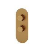 Aquabrass Montecarlo Round Trim Set for 1 Shut-Off Thermostatic Valve R3150 - Image 6