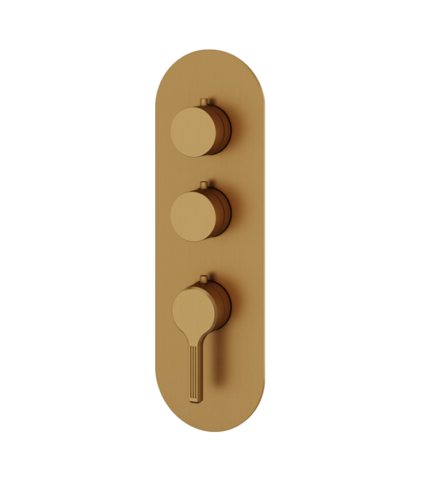 Aquabrass Ariston Round 2-Shut-Off Thermostatic Valve Trim Set R3247BBC - Image 2