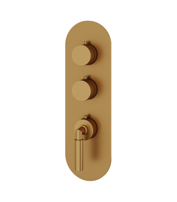 Aquabrass Aria 2-Shut-Off Thermostatic Valve Round Trim Set R3248BBC - Image 2