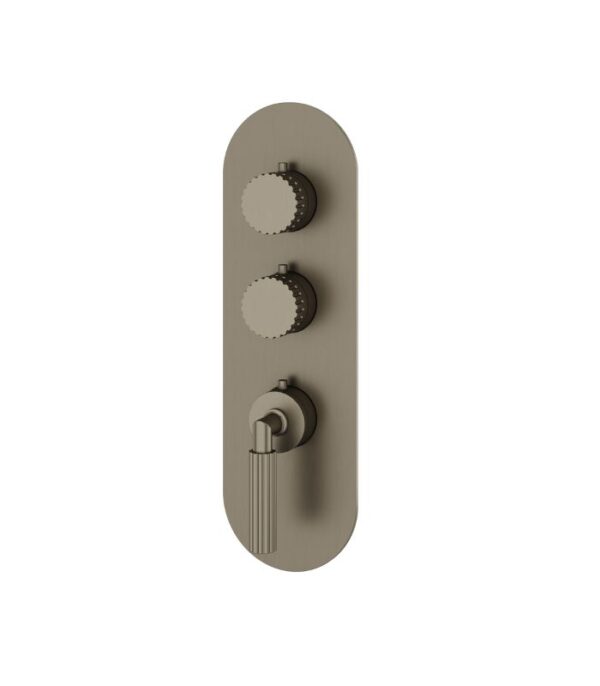 Aquabrass Montebello Round Trim Set for 2 Shut-Off Thermostatic Valve R3249 - Image 5