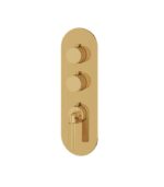 Aquabrass Montebello Round Trim Set for 2 Shut-Off Thermostatic Valve R3249 - Image 7