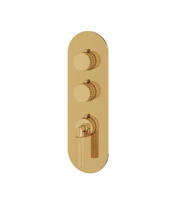 Aquabrass Montebello Round Trim Set for 2 Shut-Off Thermostatic Valve R3249 - Image 7