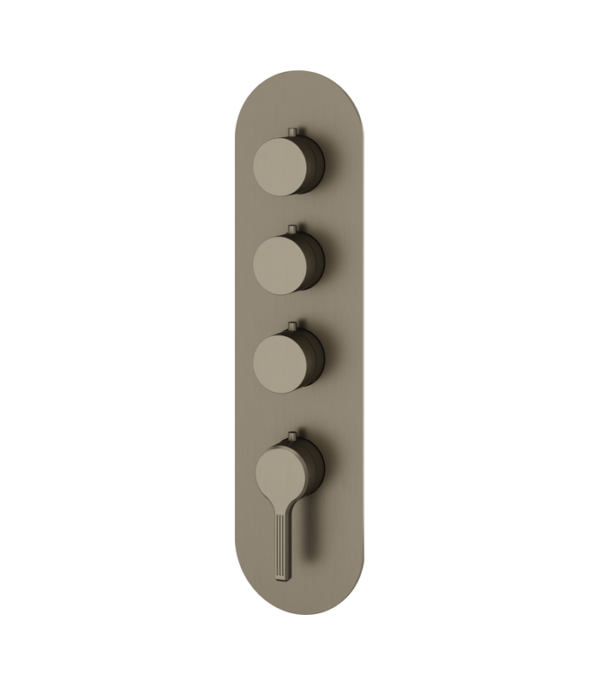 Aquabrass Ariston Round Trim Set for Three Shut-Off Thermostatic Valves R3347BBC - Image 3