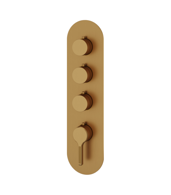 Aquabrass Ariston Round Trim Set for Three Shut-Off Thermostatic Valves R3347BBC - Image 2