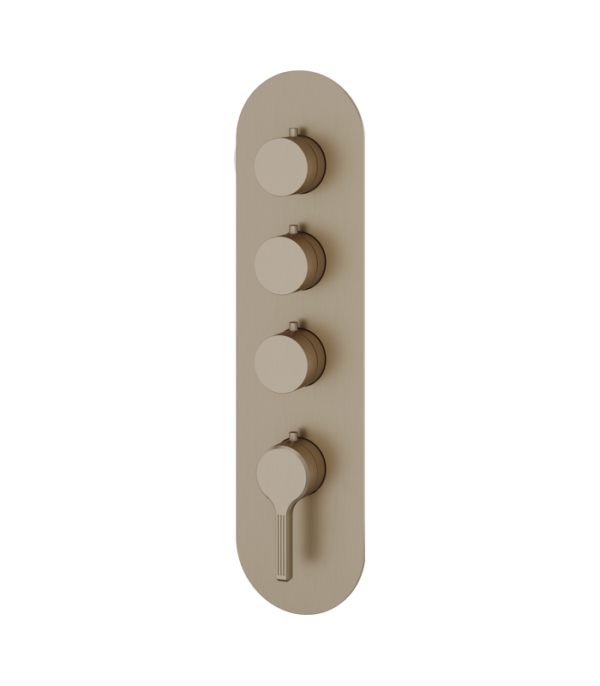 Aquabrass Ariston Round Trim Set for Three Shut-Off Thermostatic Valves R3347BBC - Image 6