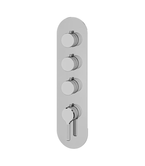 Aquabrass Ariston Round Trim Set for Three Shut-Off Thermostatic Valves R3347BBC - Image 7