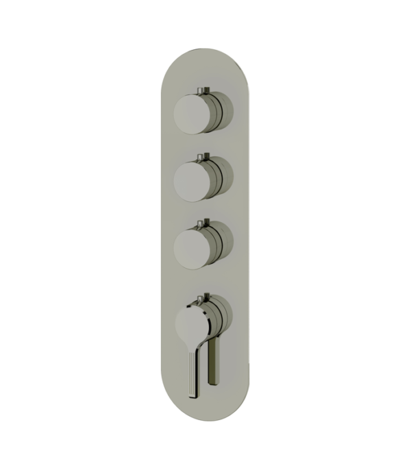 Aquabrass Ariston Round Trim Set for Three Shut-Off Thermostatic Valves R3347BBC - Image 4