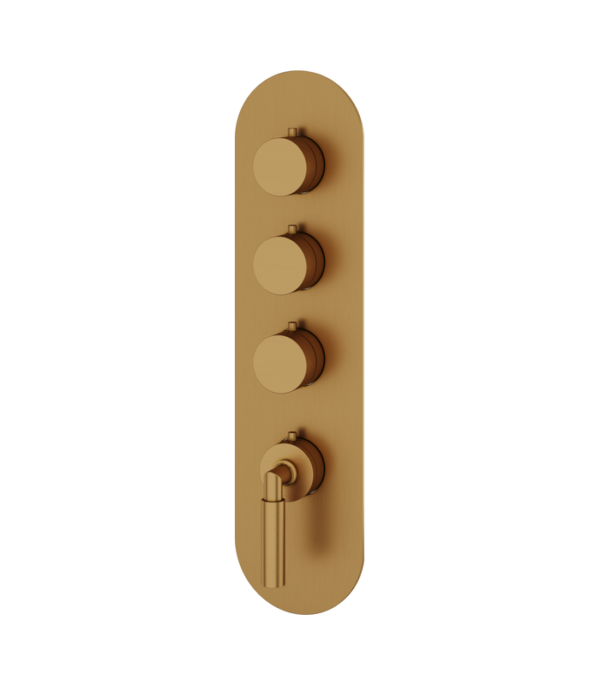 Aquabrass Aria 3-Shut-Off Thermostatic Valve Round Trim Set R3348BBC - Image 2