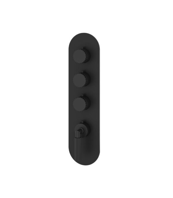 Aquabrass Montebello Round Trim Set for 3 Shut-Off Thermostatic Valve, Variable Finish, R3349 - Image 3