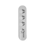 Aquabrass Montebello Round Trim Set for 3 Shut-Off Thermostatic Valve, Variable Finish, R3349