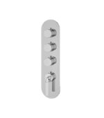 Aquabrass Montebello Round Trim Set for 3 Shut-Off Thermostatic Valve, Variable Finish, R3349