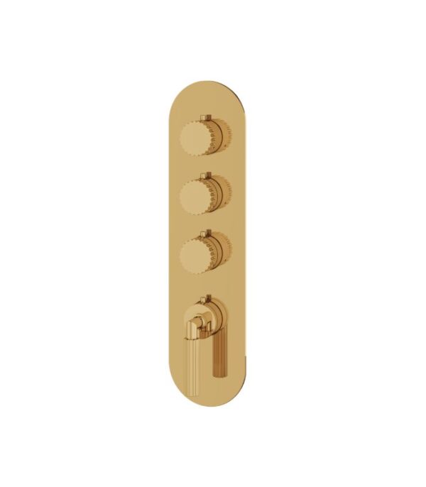 Aquabrass Montebello Round Trim Set for 3 Shut-Off Thermostatic Valve, Variable Finish, R3349 - Image 7