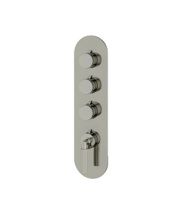 Aquabrass Montebello Round Trim Set for 3 Shut-Off Thermostatic Valve, Variable Finish, R3349 - Image 4