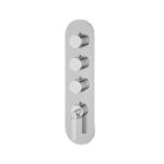 Aquabrass Montecarlo R3350 Round Trim Set for 3 Shut-Off Thermostatic Valve