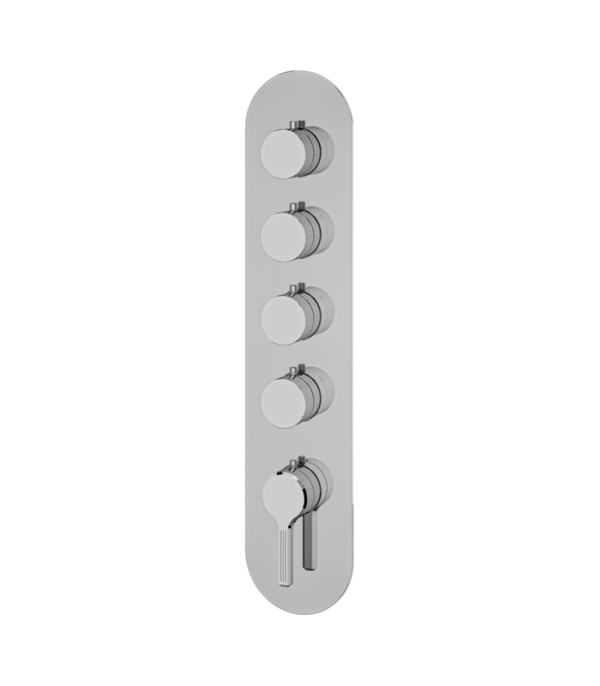 Aquabrass Ariston Round Trim Set for Four Shut-Off Thermostatic Valves R3447BBC - Image 7