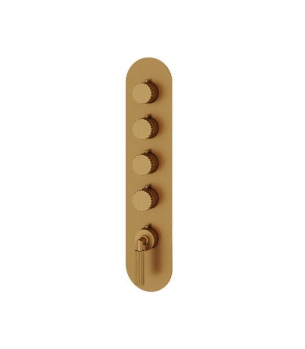 Aquabrass Montebello Round Trim Set for 4 Shut-Off Thermostatic Valve R3449 - Image 6