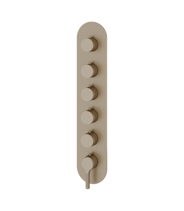 Aquabrass Ariston Round Trim Set for 5 Shut-Off Thermostatic Valve R3547BBC - Image 6