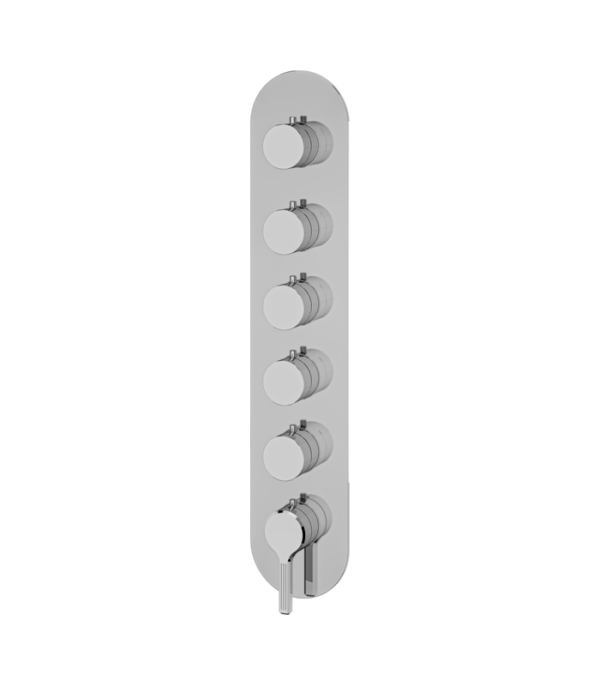 Aquabrass Ariston Round Trim Set for 5 Shut-Off Thermostatic Valve R3547BBC - Image 7