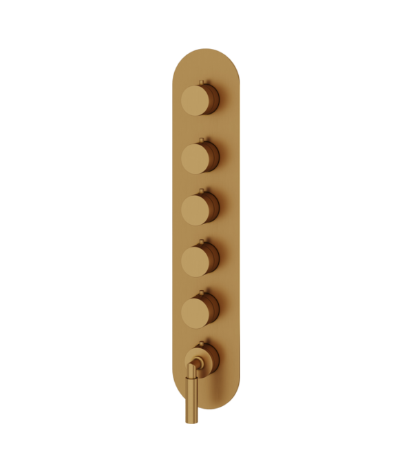 Aquabrass Aria 5-Shut-Off Thermostatic Valve Round Trim Set R3548BBC - Image 2