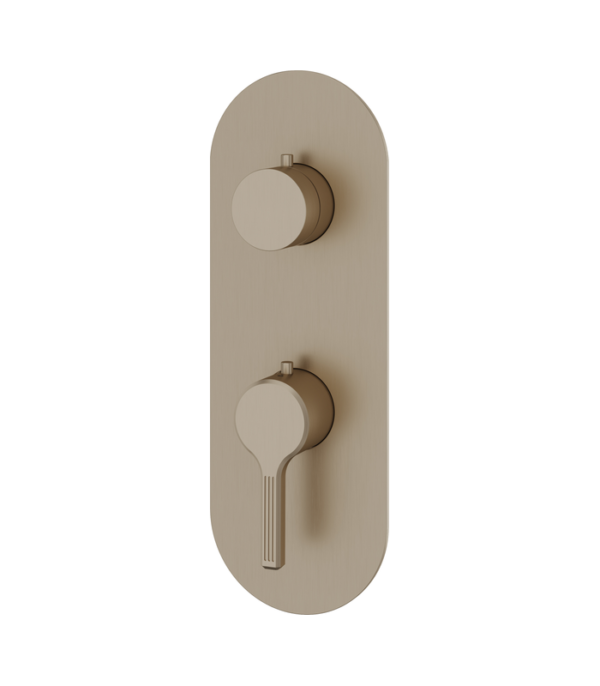 Aquabrass Ariston Round Thermostatic Shower Trim Set with 2-Way Shared Diverter R8247BBC - Image 6