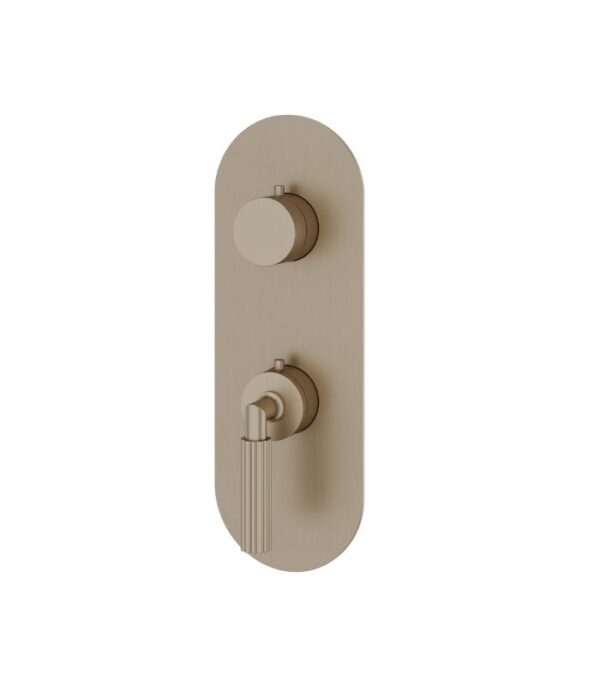 Aquabrass MONTECARLO Round 2-Way Shared Diverter Trim Set for Thermostatic Valve R8250 - Image 2