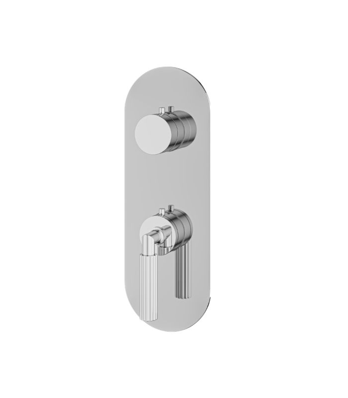 R9250PC.jpg Aquabrass MONTECARLO Round 2-Way Non-Shared Diverter Trim Set for Thermostatic Valve R9250 - Image 1