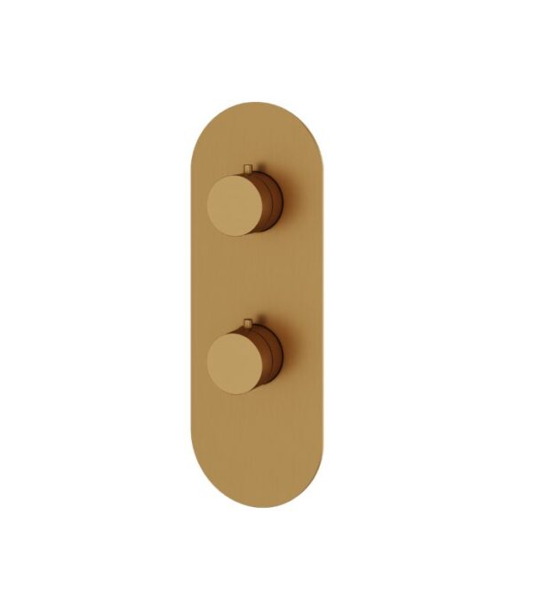 AQUABRASS R9295 4 1/4" x 12" x 1/8" Round 2-Way Non-Shared Trim Set - Image 6