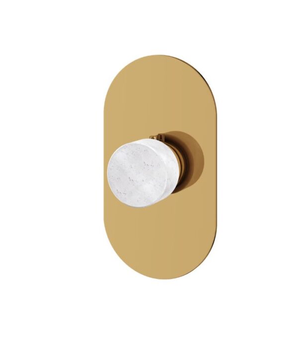 Aquabrass MARMO Round Thermostatic Valve Trim Set with Handle RM00BC - Image 6