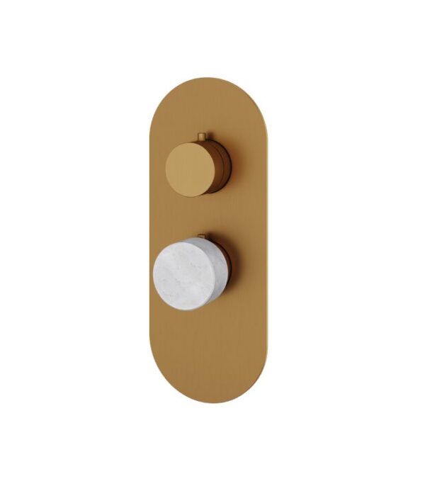 Aquabrass MARMO Round 1 Shut-Off Thermostatic Trim Set RM01BC - Image 3