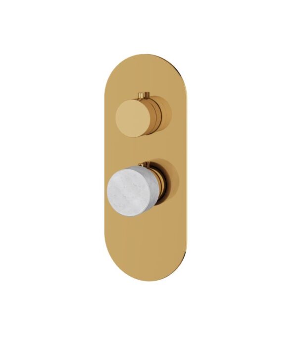 Aquabrass MARMO Round 1 Shut-Off Thermostatic Trim Set RM01BC - Image 6