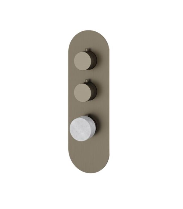 Aquabrass MARMO Round 2 Shut-Off Thermostatic Trim Set RM02BC - Image 2