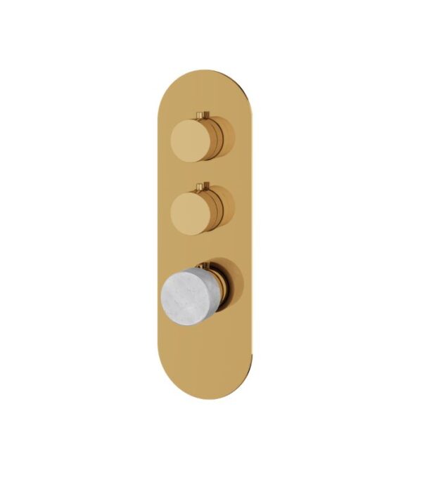 Aquabrass MARMO Round 2 Shut-Off Thermostatic Trim Set RM02BC - Image 6