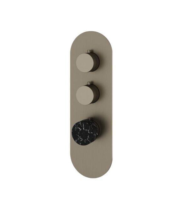 Aquabrass MARMO Round 2 Shut-Off Thermostatic Trim Set RM02NM - Image 2
