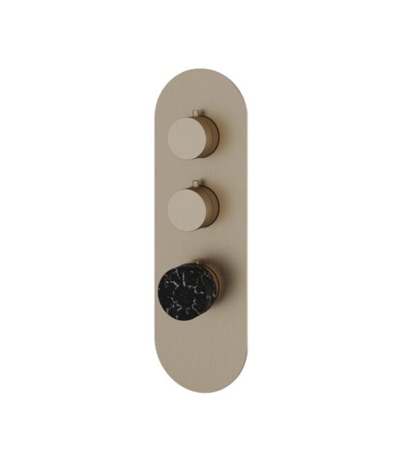Aquabrass MARMO Round 2 Shut-Off Thermostatic Trim Set RM02NM - Image 5