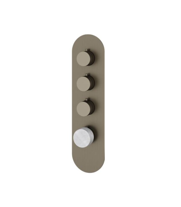 Aquabrass MARMO RM03BC Round Trim Set for 3 Shut-Off Thermostatic Valve - Image 2