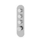 Aquabrass MARMO RM03BC Round Trim Set for 3 Shut-Off Thermostatic Valve