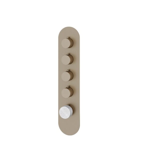 Aquabrass MARMO Round 4 Shut-Off Thermostatic Trim Set RM04BC - Image 5