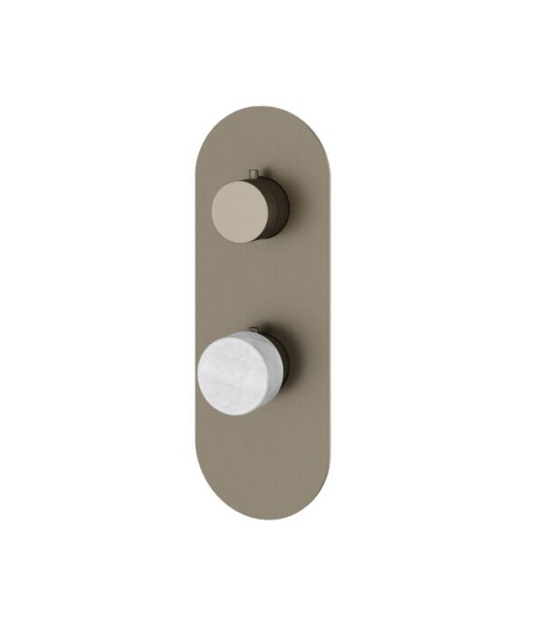 Aquabrass MARMO Round 2-Way Shared Diverter Trim Set for Thermostatic Valve Solid Brass RM22BC - Image 5