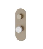 Aquabrass MARMO Round 2-Way Shared Diverter Trim Set for Thermostatic Valve Solid Brass RM22BC - Image 2