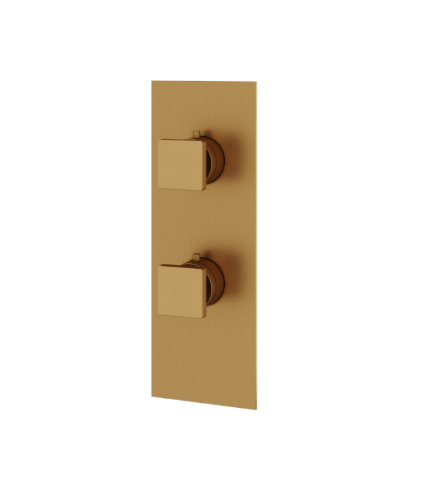 AQUABRASS SQUARE 4 1/4" x 12" 2-Way Shower Trim Set Variable Finish S9295 - Image 6