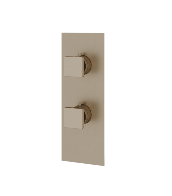 AQUABRASS SQUARE 4 1/4" x 12" 2-Way Shower Trim Set Variable Finish S9295 - Image 2