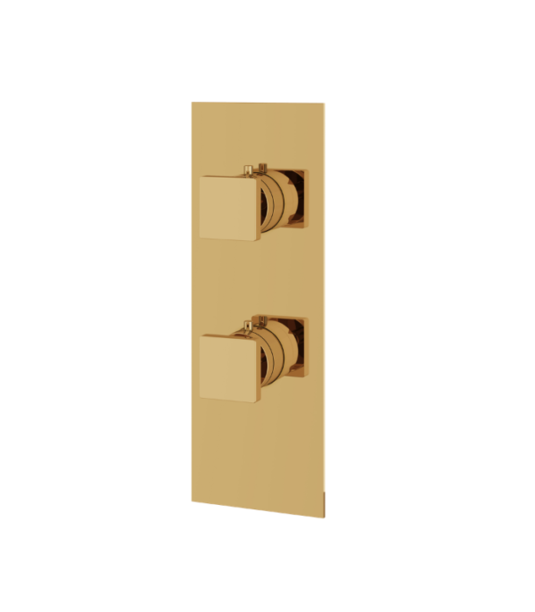 AQUABRASS SQUARE 4 1/4" x 12" 2-Way Shower Trim Set Variable Finish S9295 - Image 7