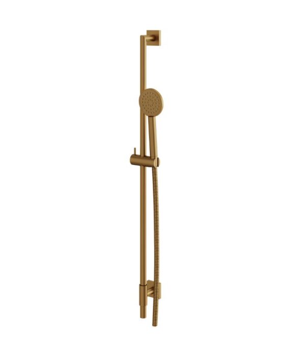 Aquabrass SCR85 Complete Round Shower Rail with Square Flanges and Rain Handshower - Image 6