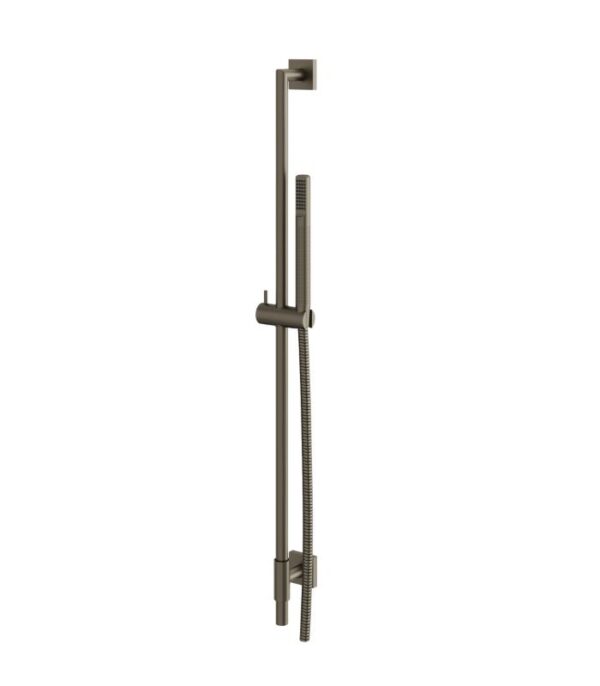 Aquabrass SCR95 Complete Round Shower Rail with Square Flanges, 1-Function Handshower and 5' Hose - Image 5
