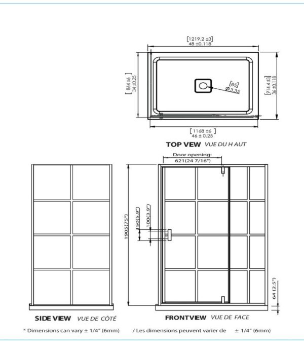 Bain Signature Vienna 36x48 Shower Door - Image 7