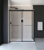 Bain Signature Flora 36x48 Clear Glass Black Shower Door SD12-3648CL-BLK - Image 2